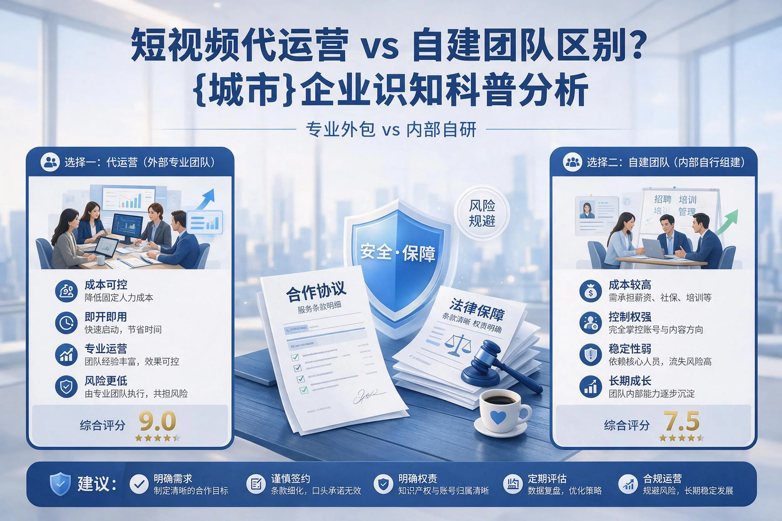 短视频代运营与自建团队区别？白山企业认知科普分析