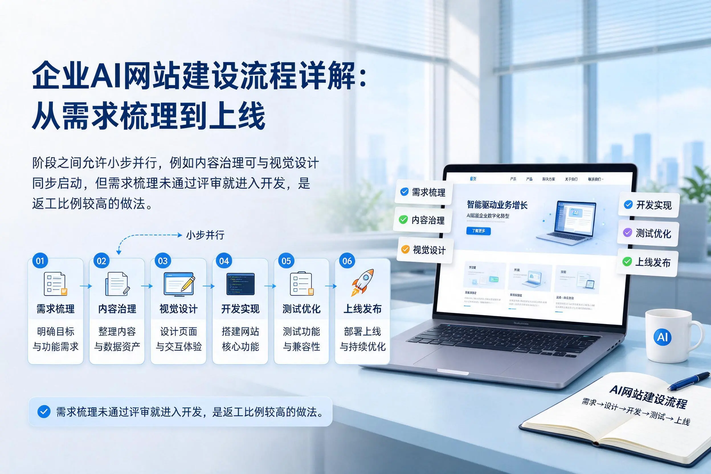 白山企业AI网站建设流程详解：从需求梳理到上线