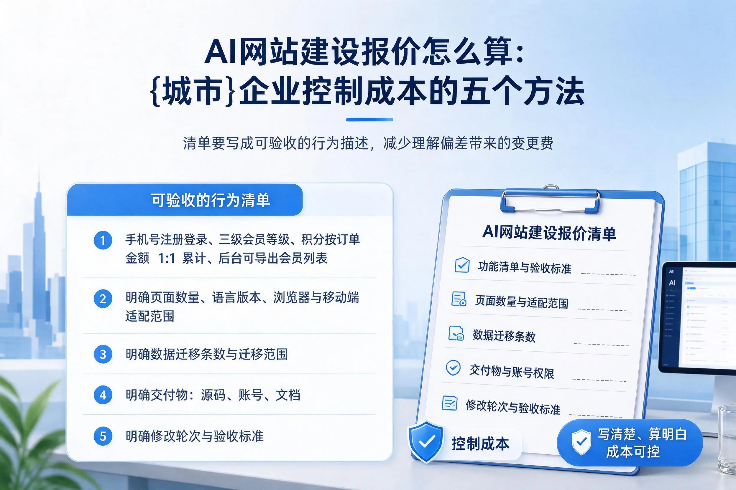 AI网站建设报价怎么算:白山企业控制成本的五个方法