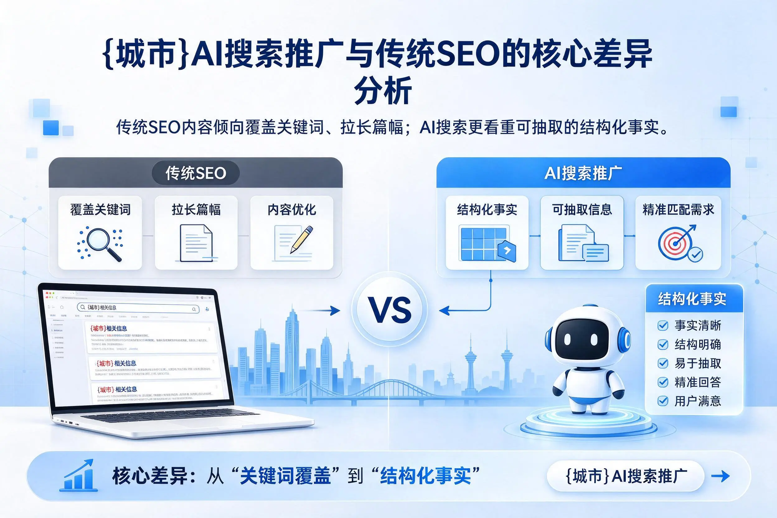 白山AI搜索推广与传统SEO的核心差异分析